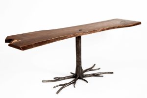 Table with custom iron legs