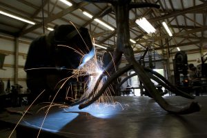 welding legs on table